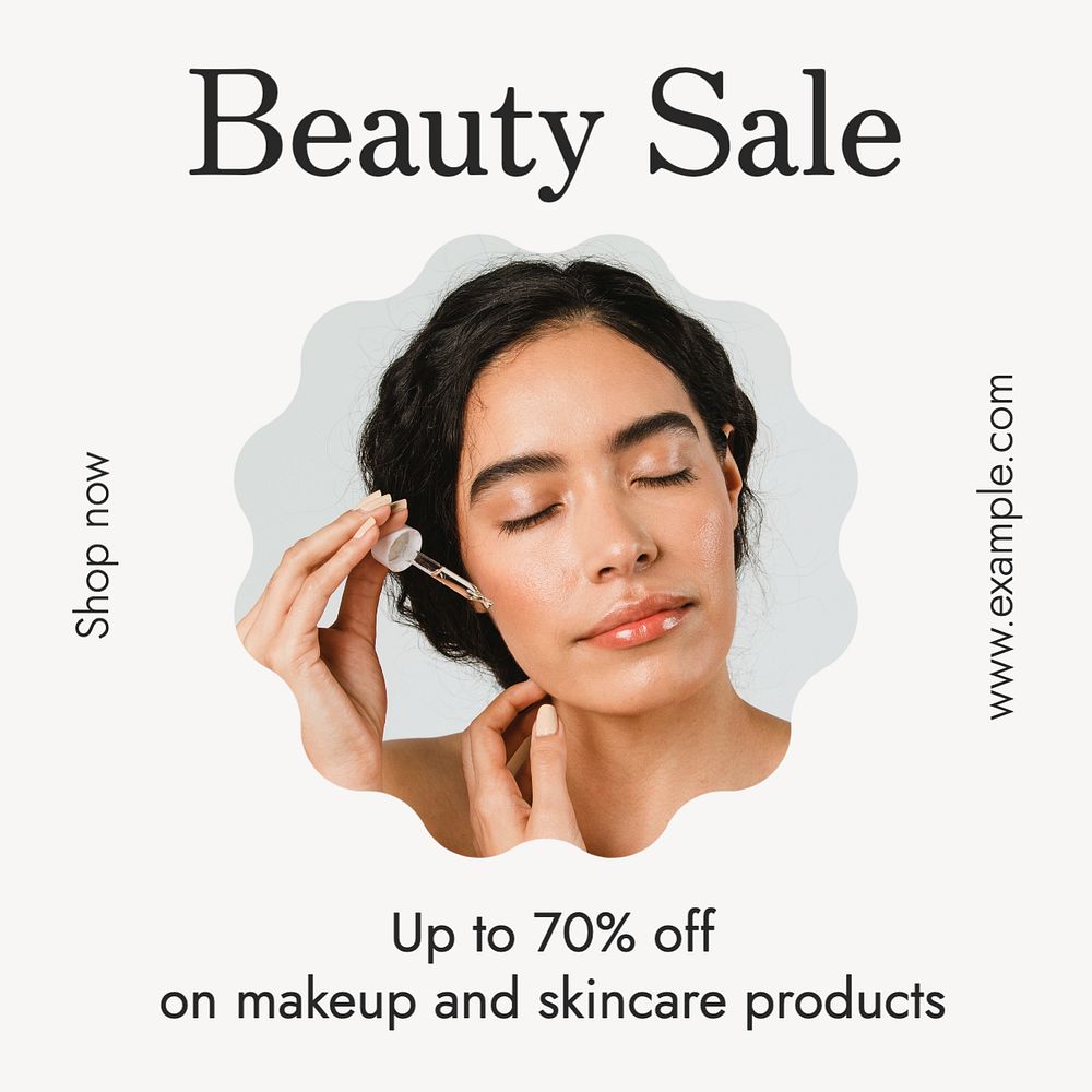 Beauty sale Instagram post template, editable text