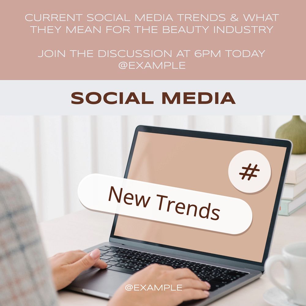 Social media trends Instagram post template, editable text