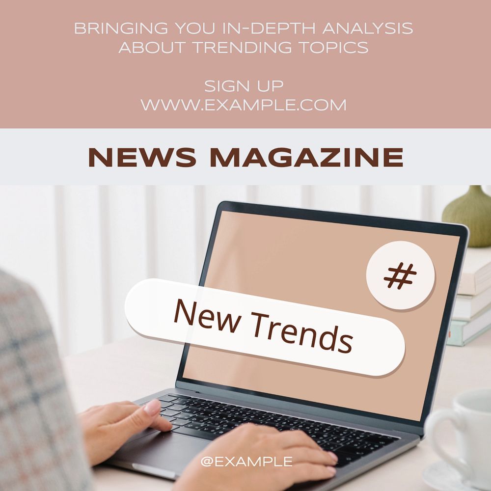 News magazine Instagram post template, editable text