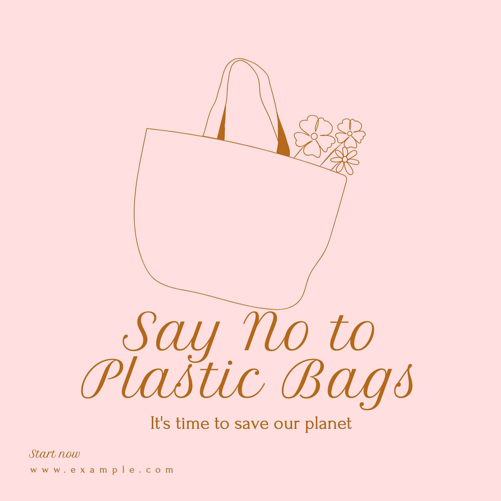 Plastic bags Instagram post template, editable text