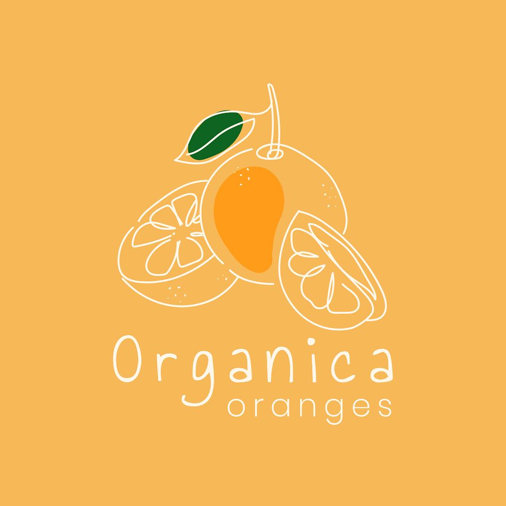 Organica oranges logo template, editable text