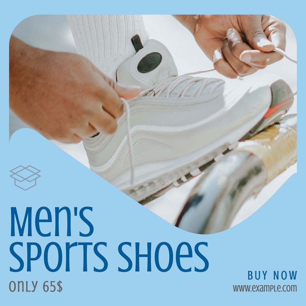 Men sport shoes Instagram post template, editable design