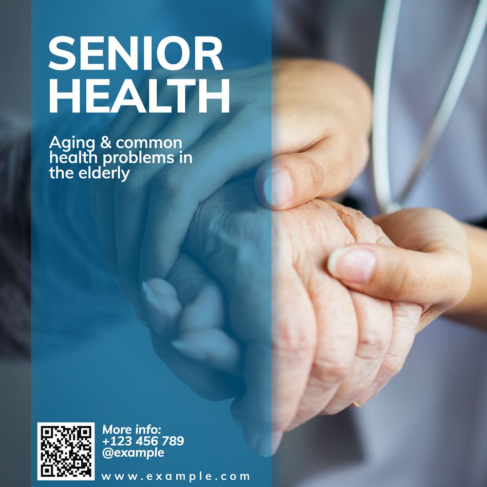 Senior health Instagram post template, editable text