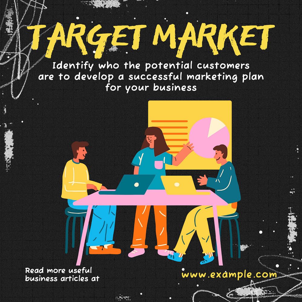 Target market Instagram post template, editable text