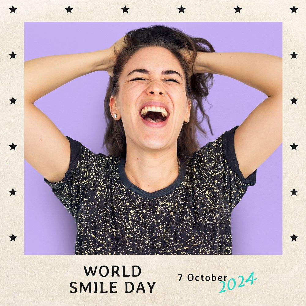 World smile day Instagram post template, editable text