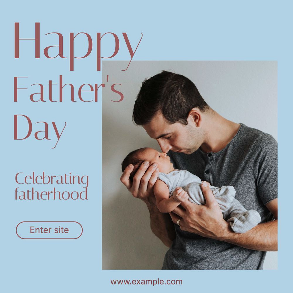 Happy father's day Instagram post template, editable text