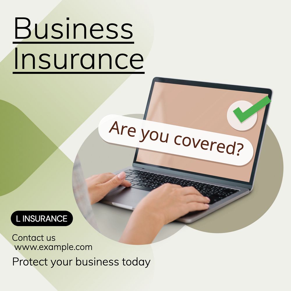 Business insurance Instagram post template, editable text