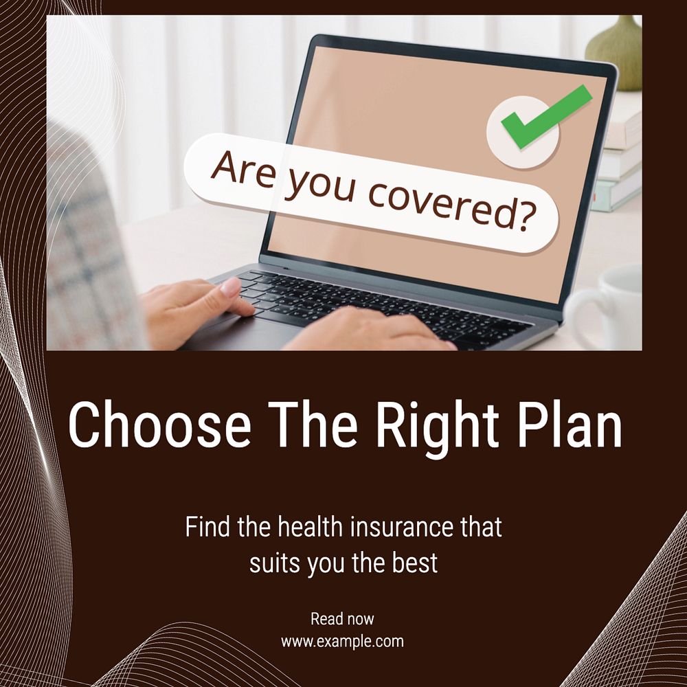 Health insurance Instagram post template, editable text