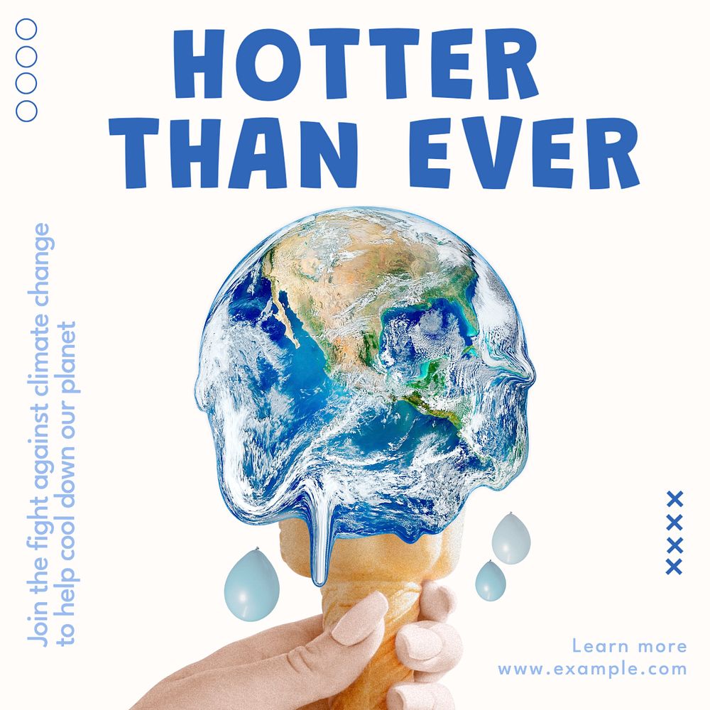 Climate change fire global warming Instagram post template, editable text