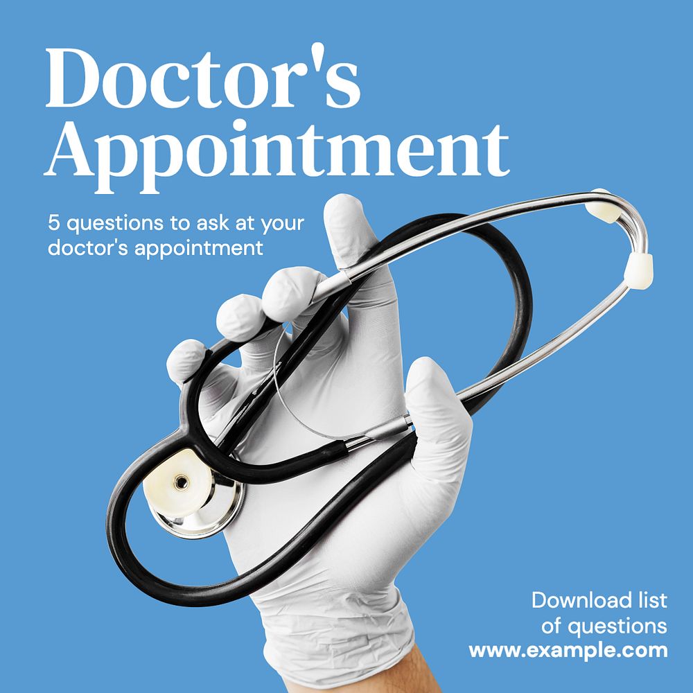 Doctor's appointment Instagram post template, editable text