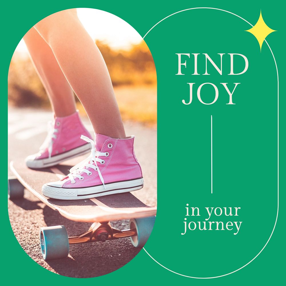 Joyful journey & life Instagram post template, editable text