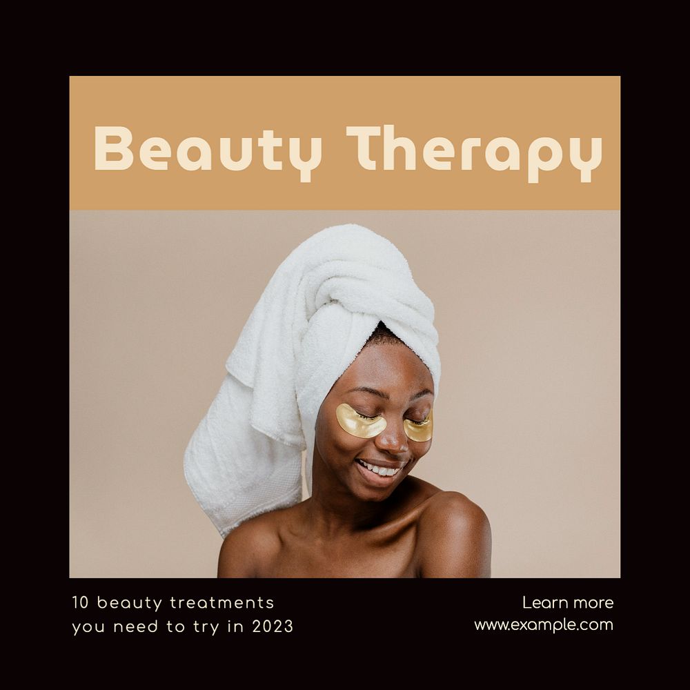 Beauty therapy Instagram post template, editable text