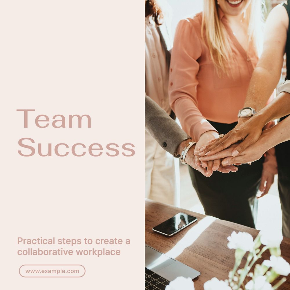 Team success Instagram post template, editable text