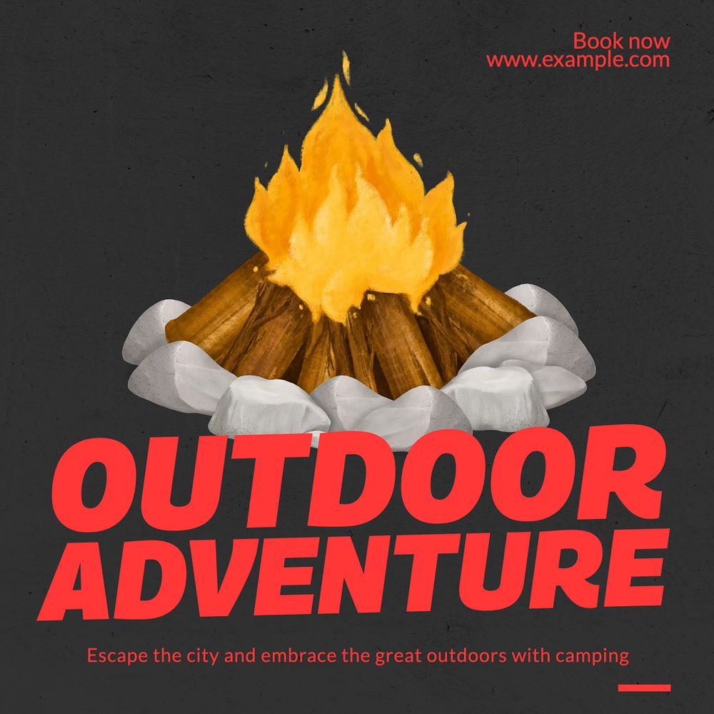 Outdoor adventure Instagram post template, editable text