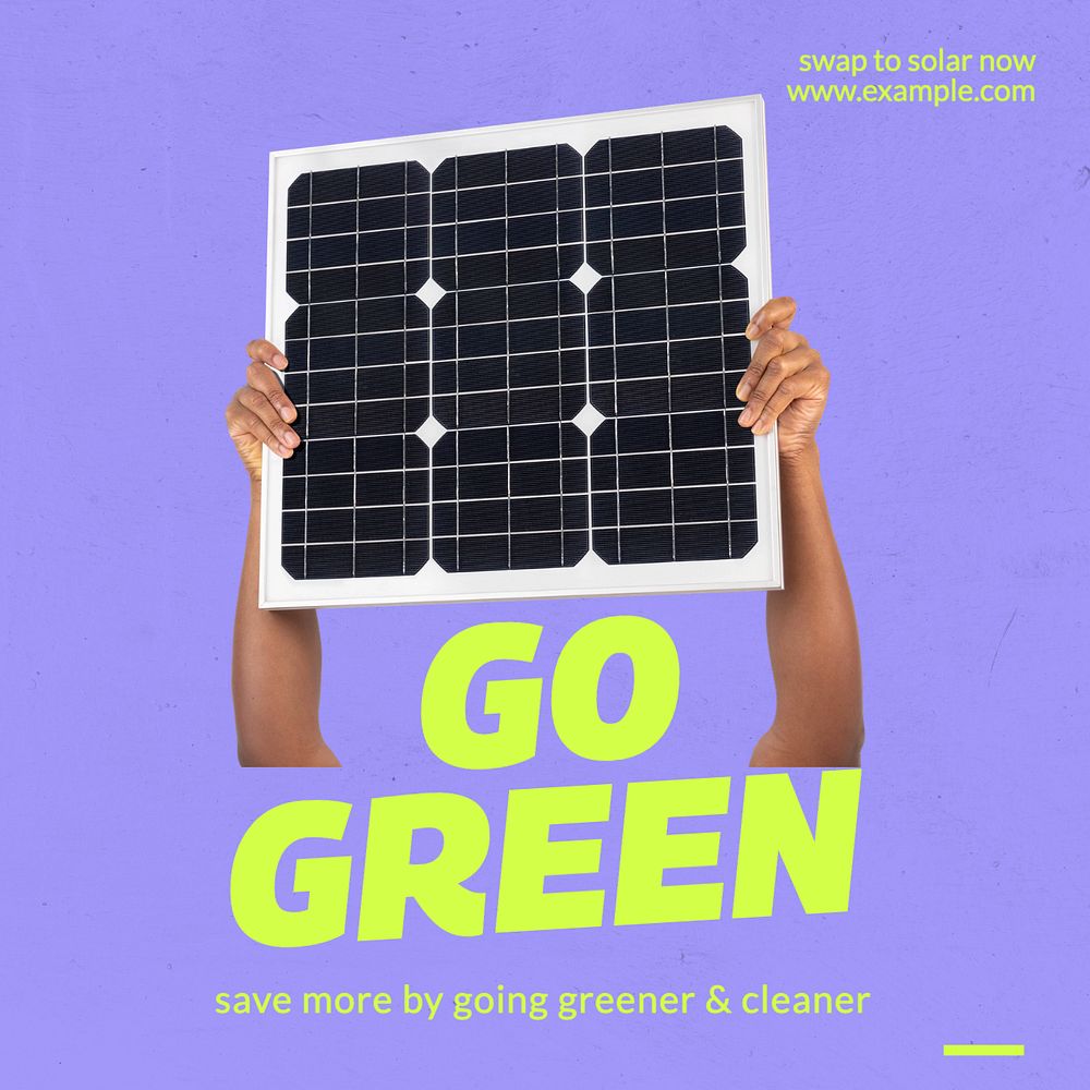 Go green Instagram post template, editable text