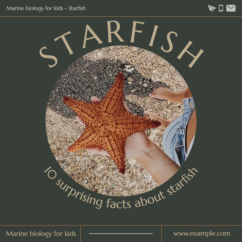 Starfish Instagram post template, editable text