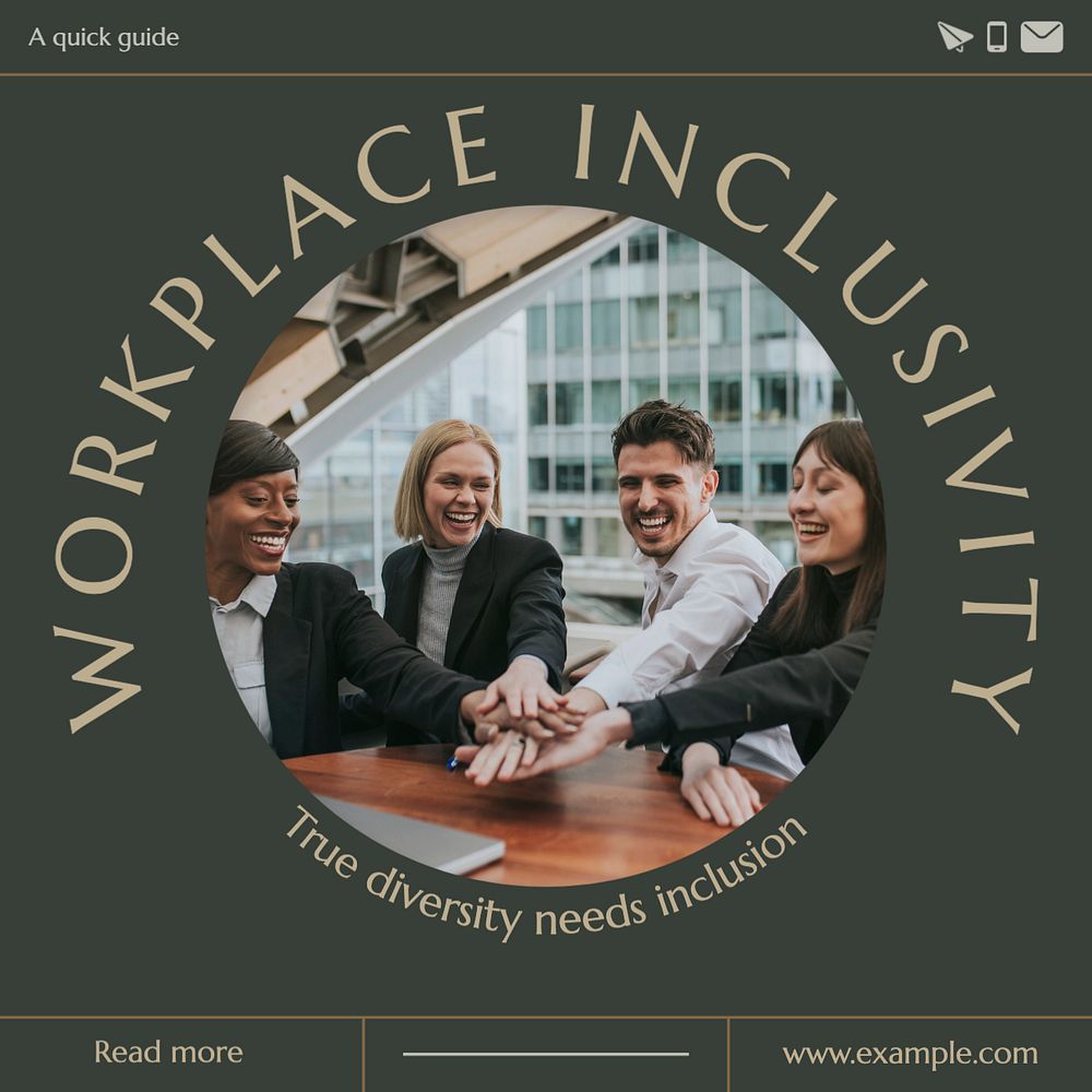 Workplace inclusivity Instagram post template, editable text