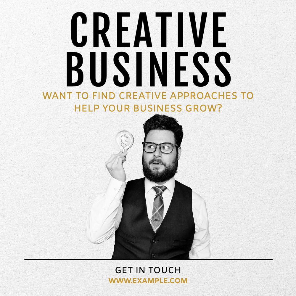 Creative business Instagram post template, editable text