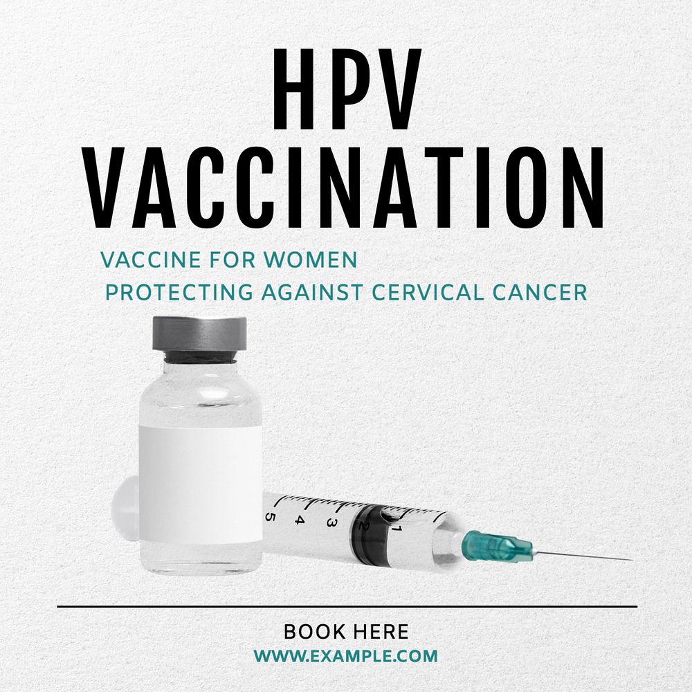 HPV vaccination Instagram post template, editable text