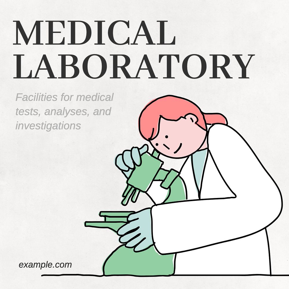 Medical laboratory Instagram post template, editable text