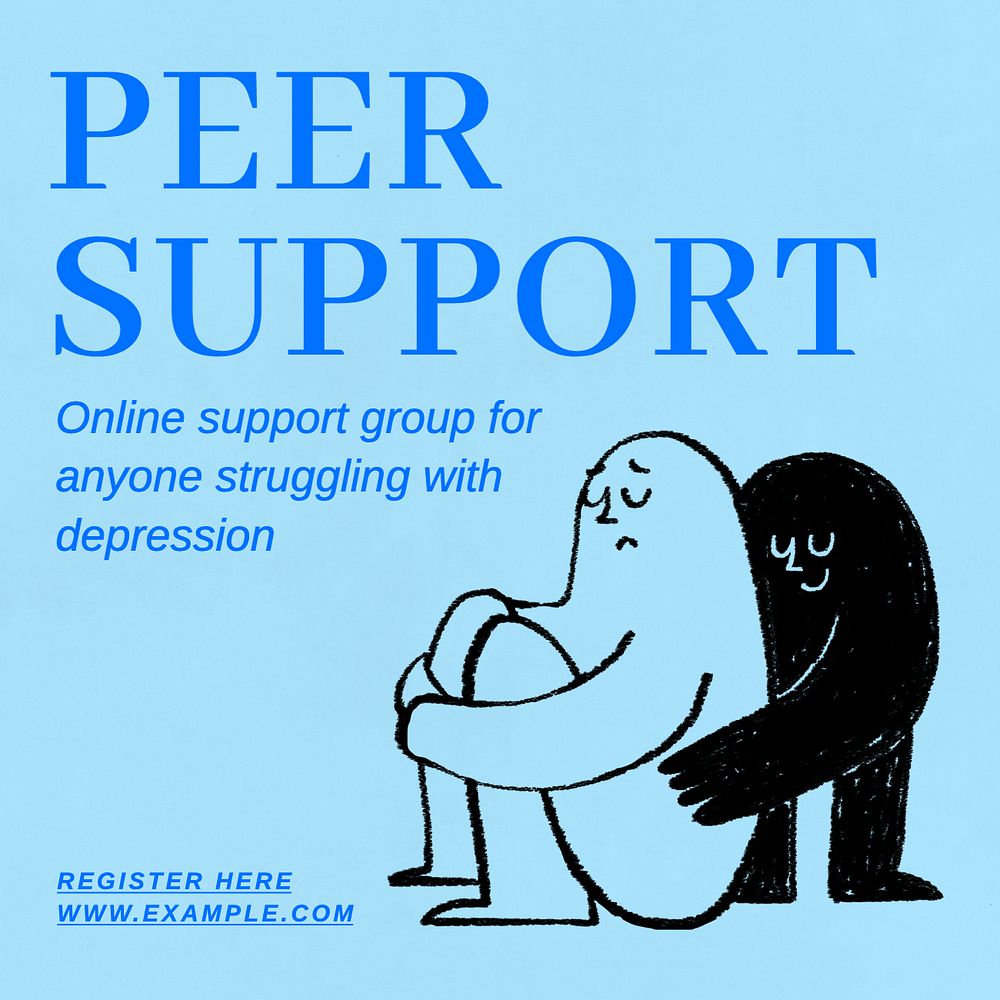 Peer support Instagram post template, editable text