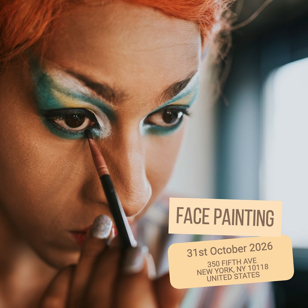 Face painting Instagram post template, editable text