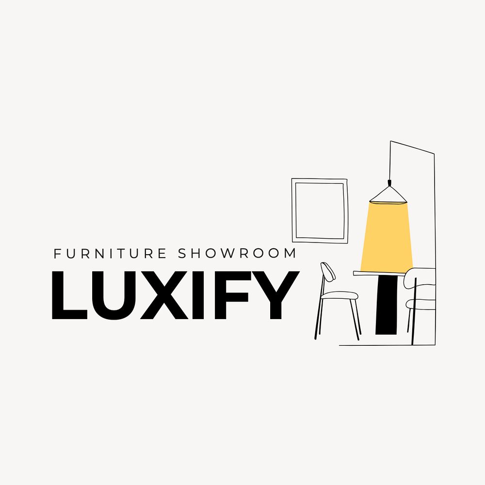 Furniture logo template, editable text