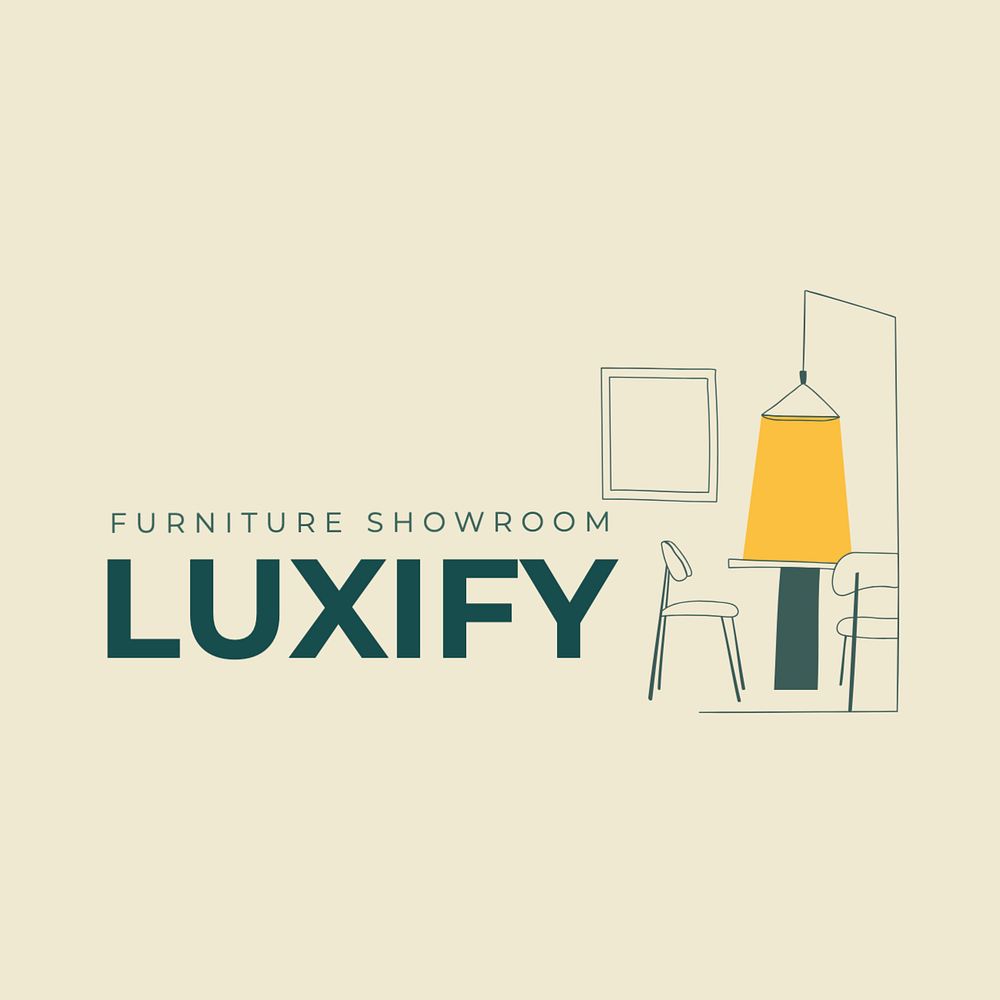 Furniture logo template, editable text