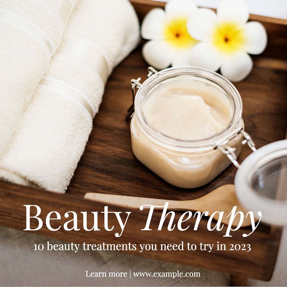 Beauty therapy Instagram post template, editable text