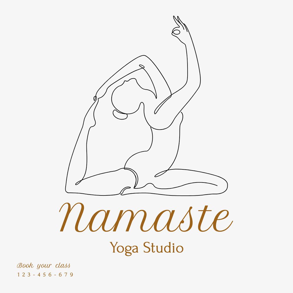 Yoga studio Instagram post template, editable text