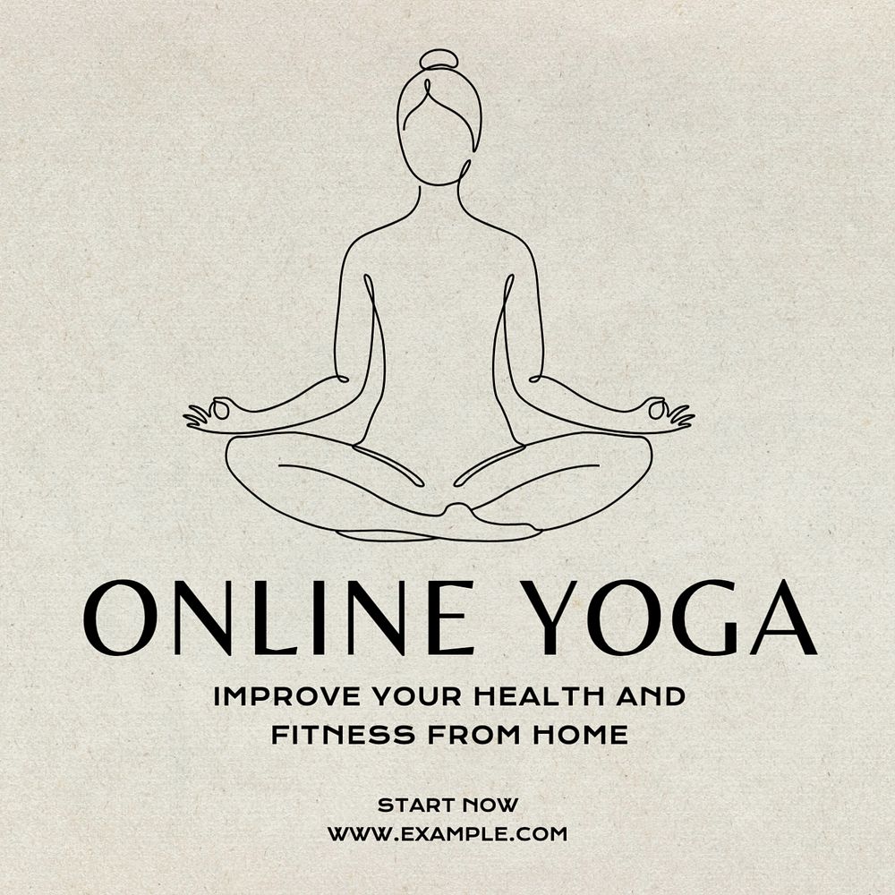 Online yoga Instagram post template, editable text