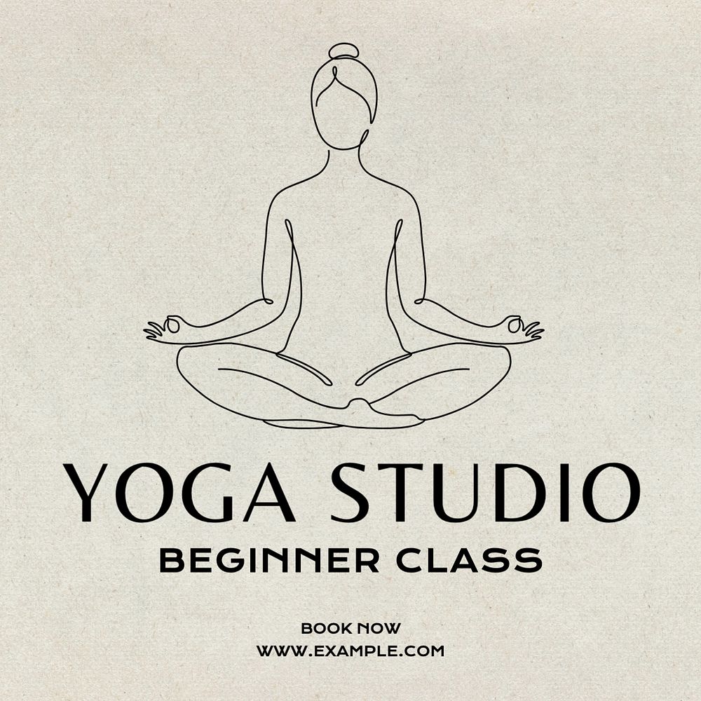 Yoga class advertisement Instagram post template, editable text