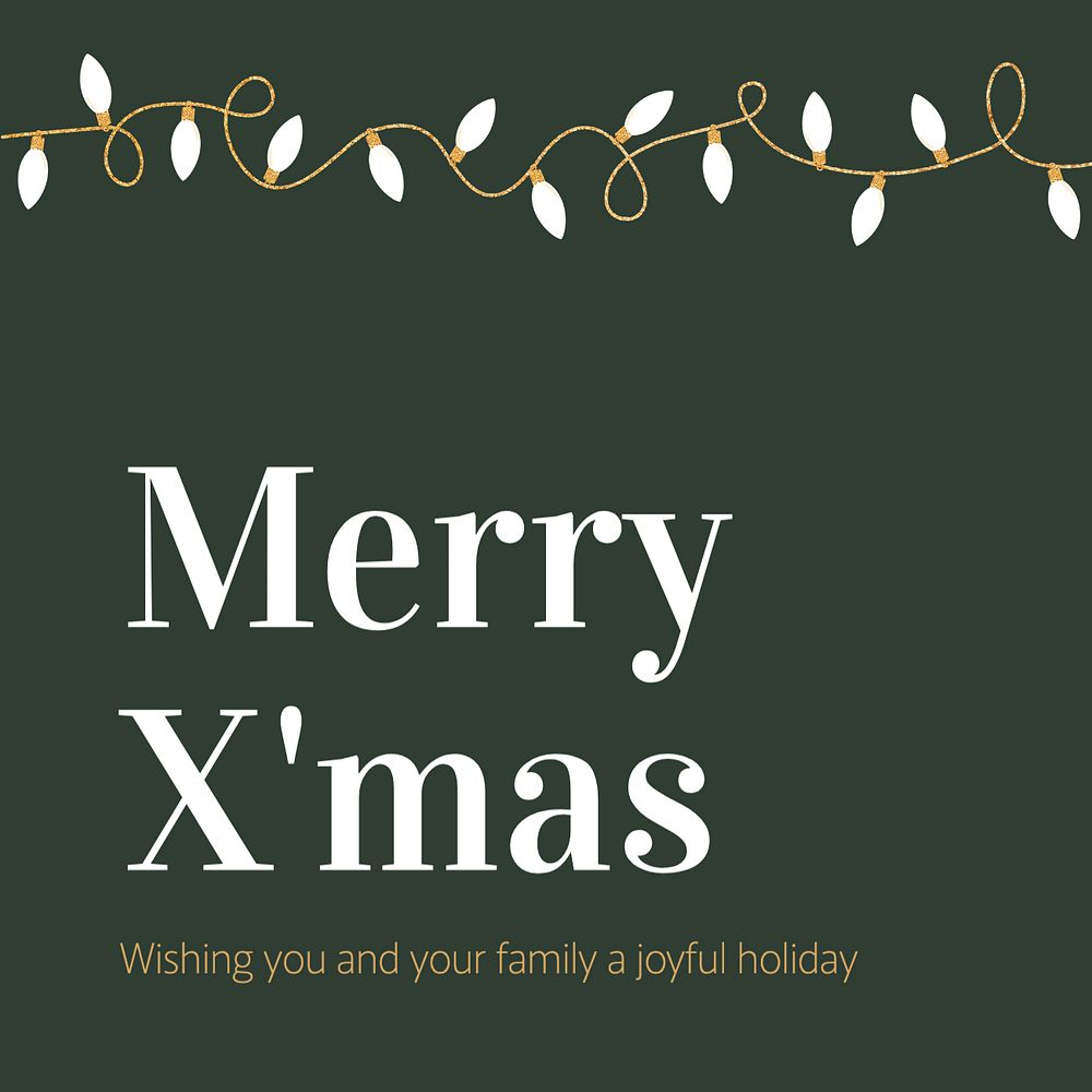 Merry X'mas Instagram post template, editable text