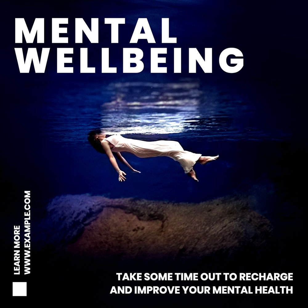 Mental wellbeing Instagram post template, editable text