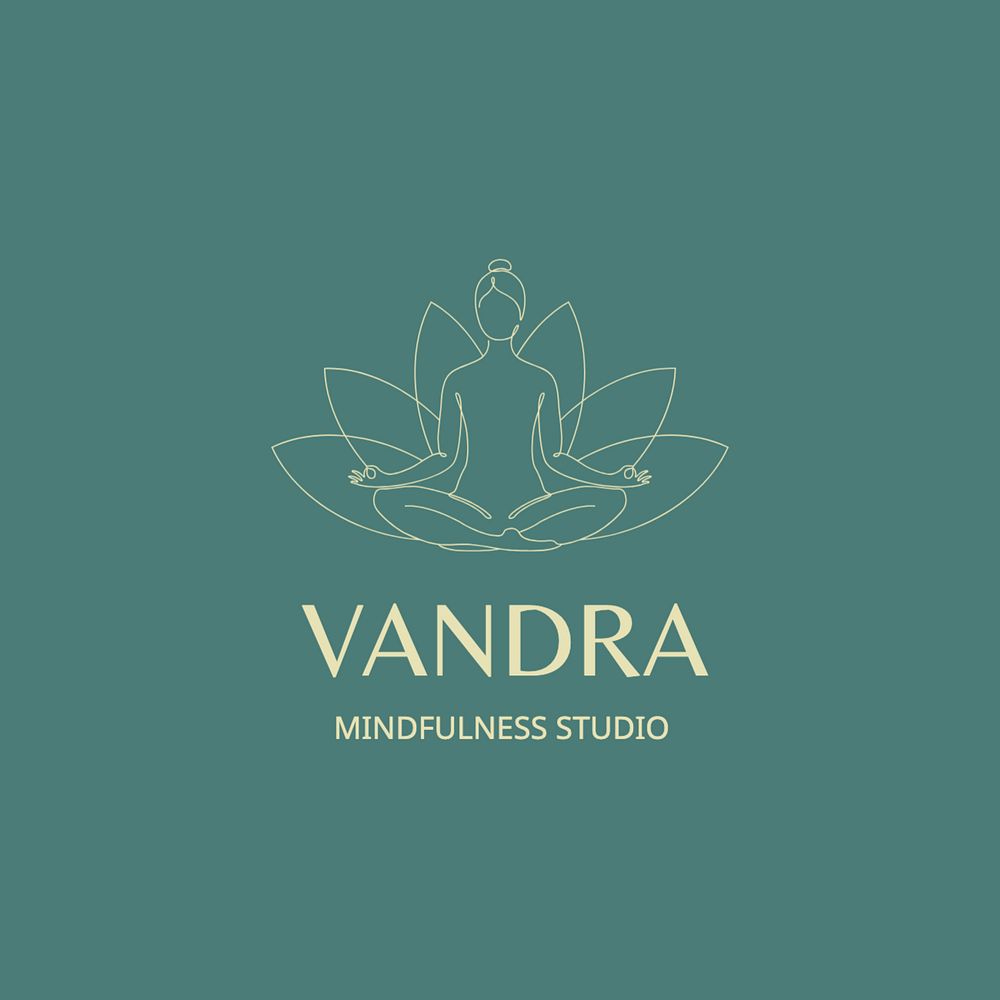 Mindfulness studio logo template, editable text