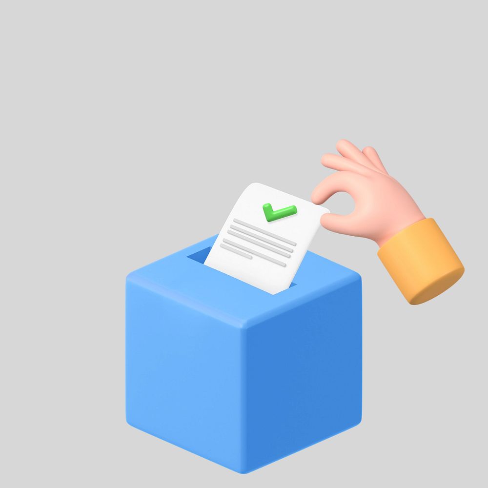 3D lodging voting ballot, element editable illustration