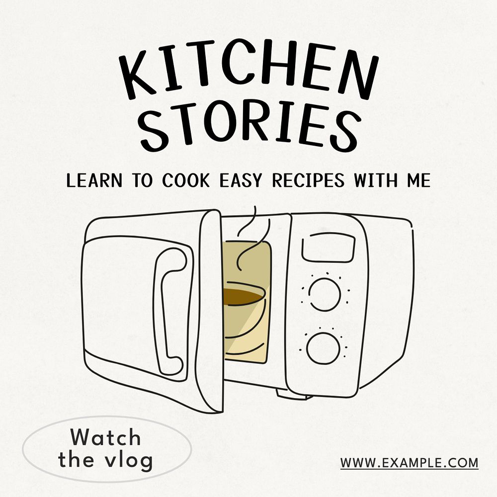 Kitchen stories Instagram post template, editable text