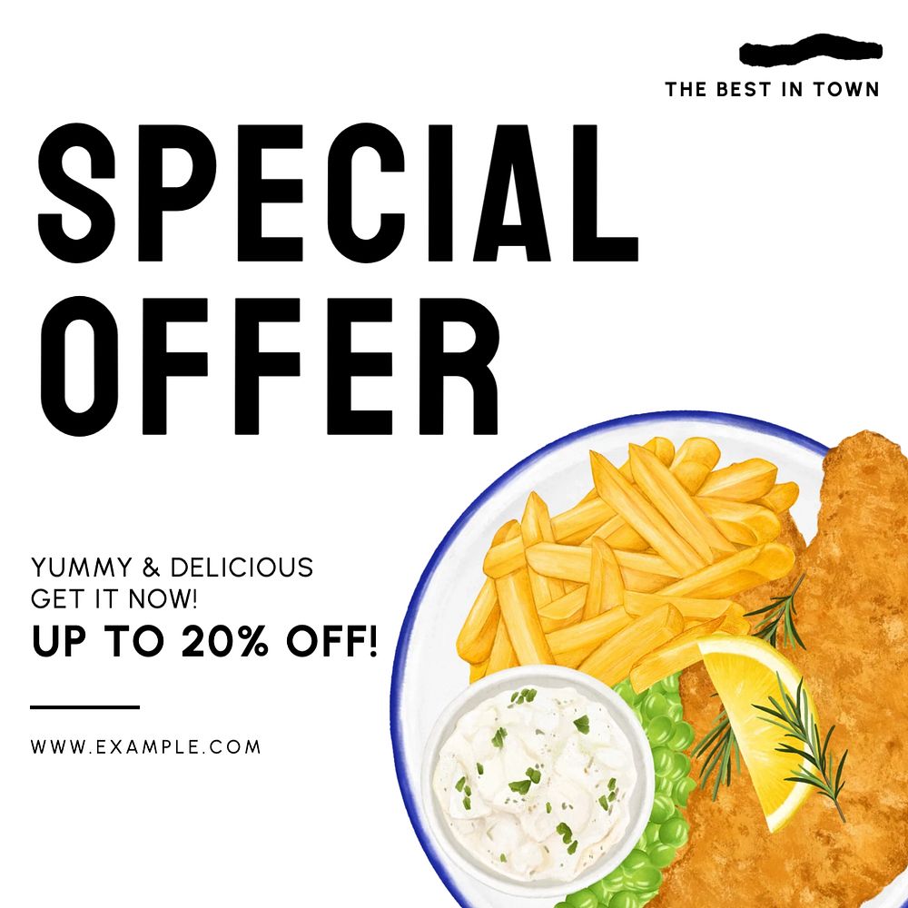 Special offer Instagram post template, editable text