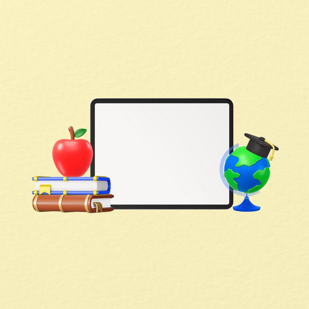 3D online education, element editable illustration