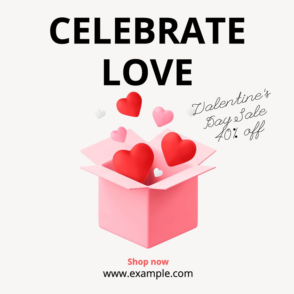 Celebrate love sale Instagram post template, editable text