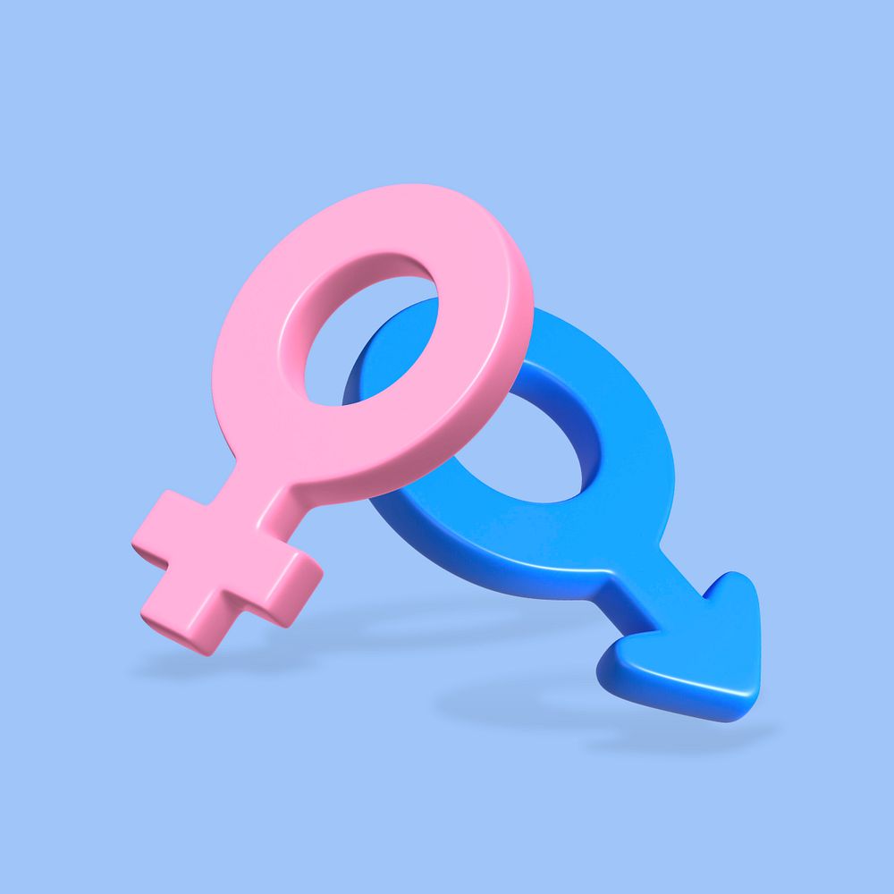 3D gender symbol, element editable illustration