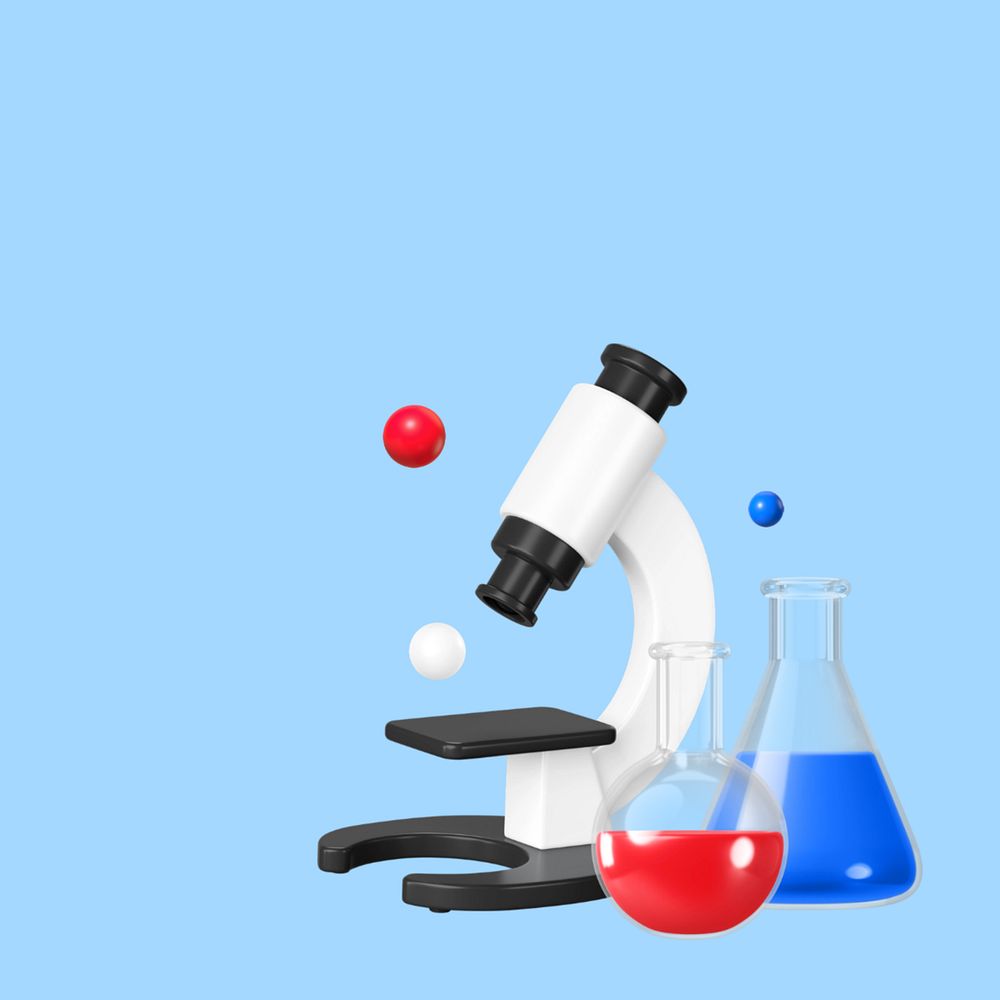 Chemistry study background, 3D editable illustration