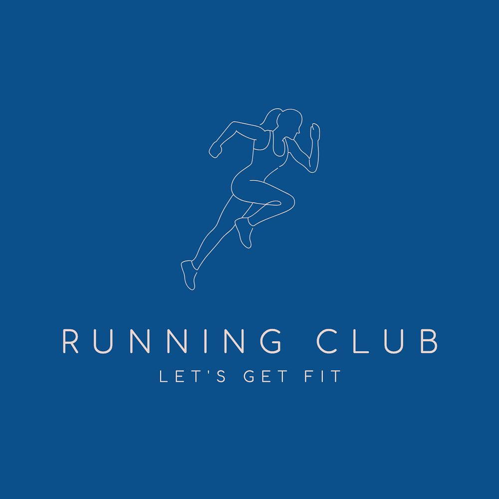 Running club editable logo, minimal line art design