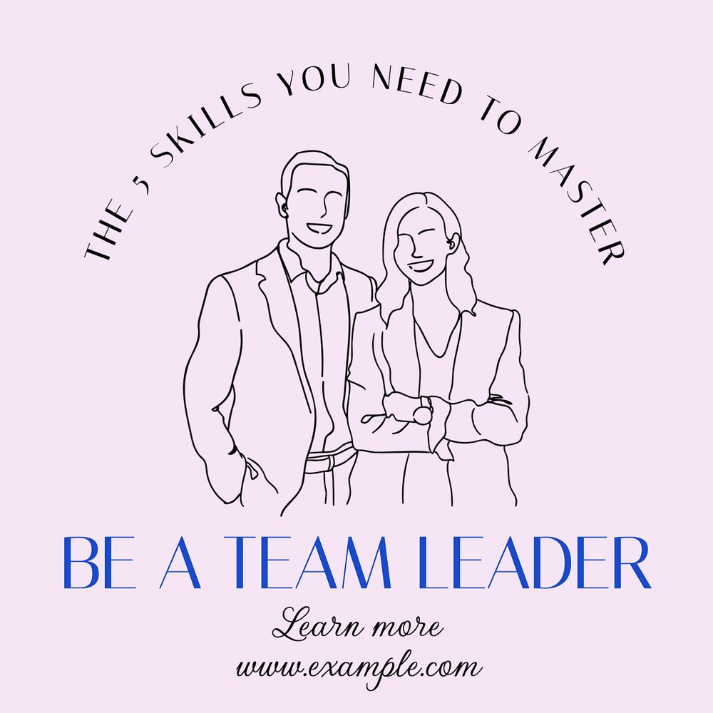 Team leader Instagram post template, editable text