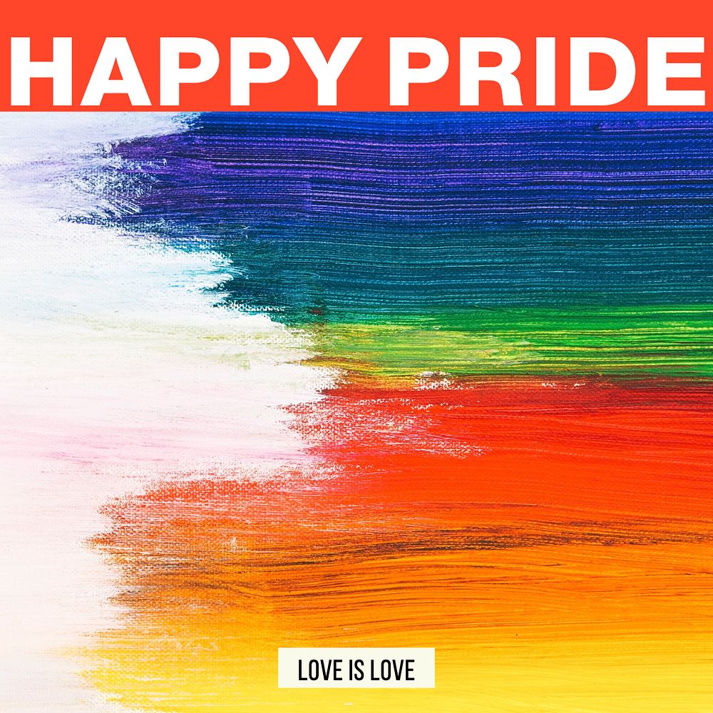 Happy pride Instagram post template, editable text