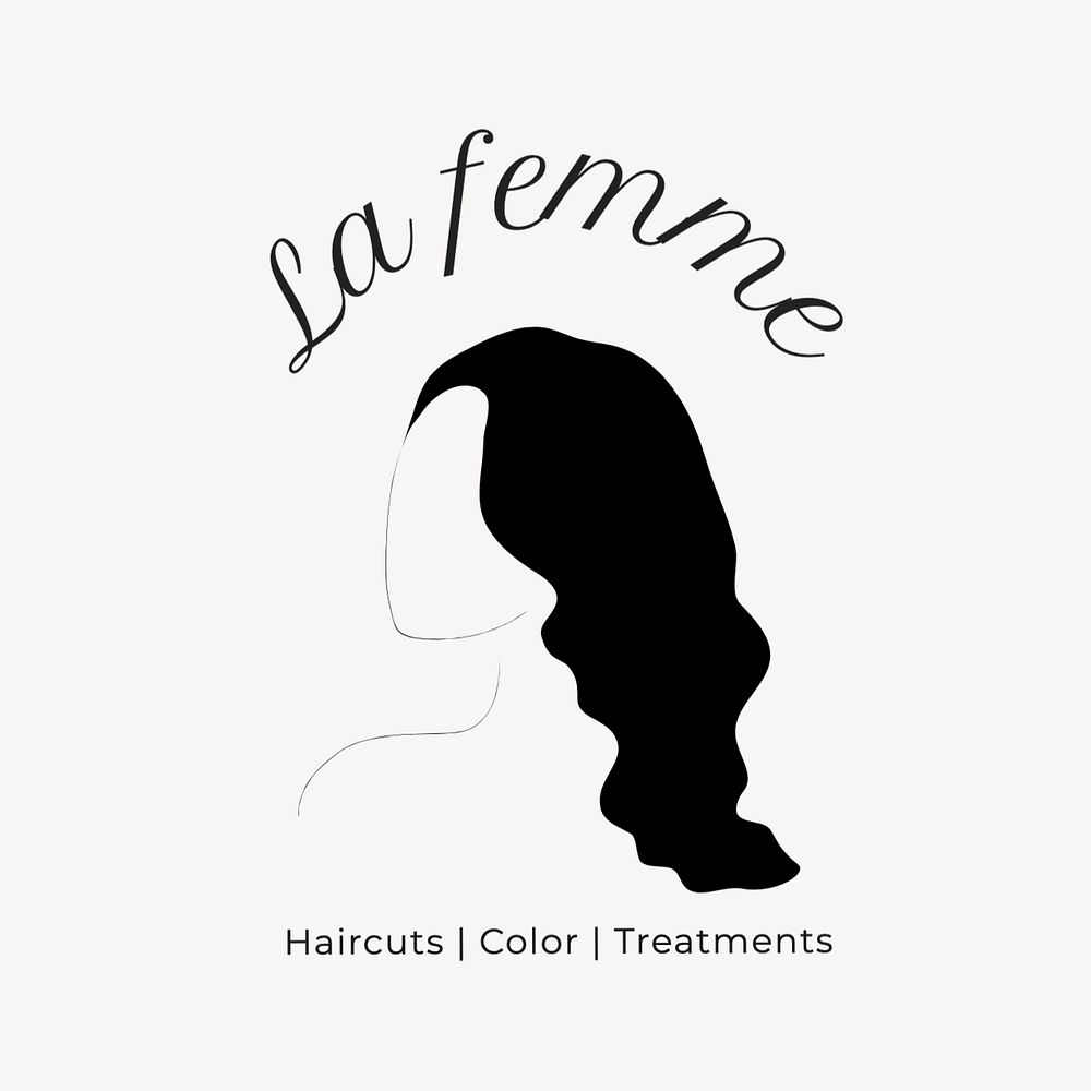 Hair salon logo template, editable text