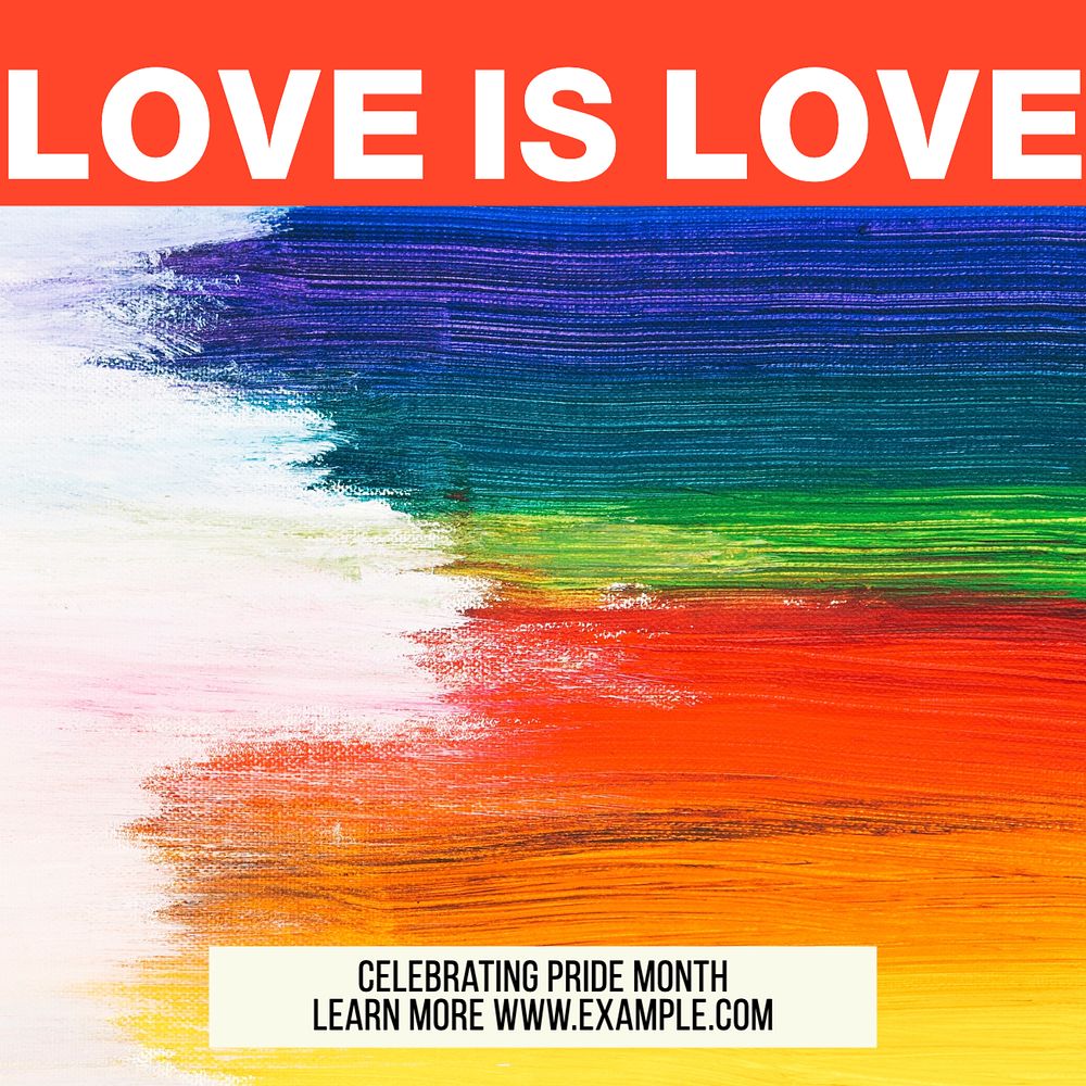 Pride month Instagram post template, editable text