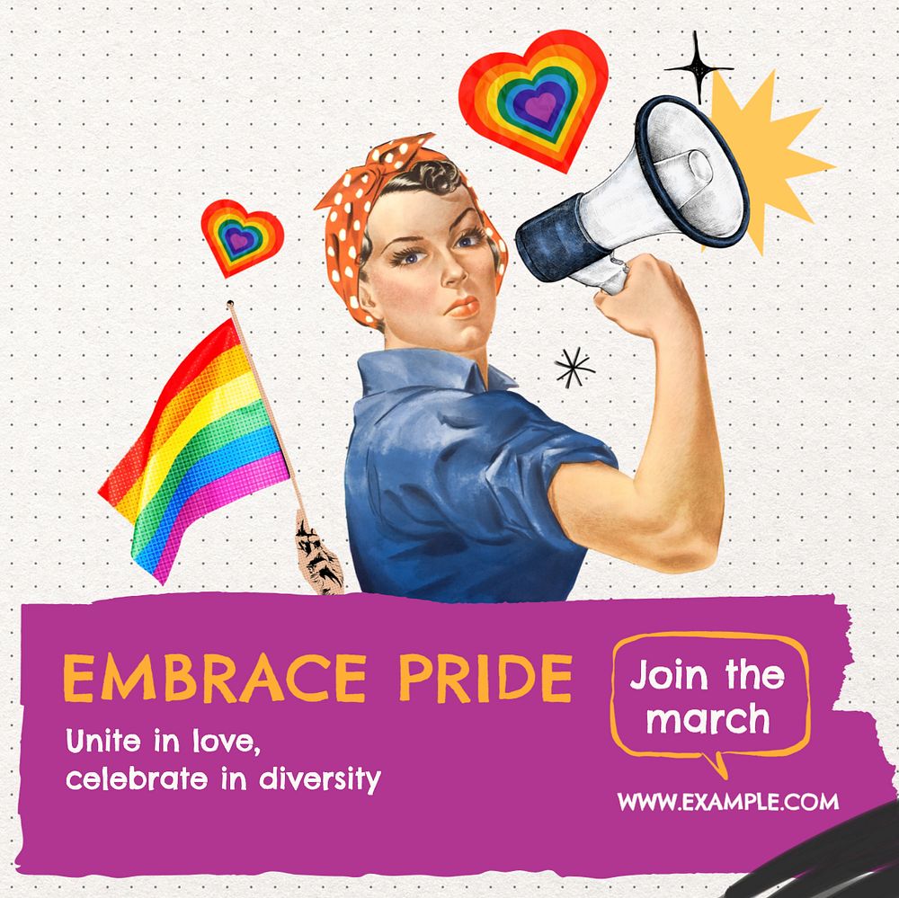 Embrace pride march Instagram post template