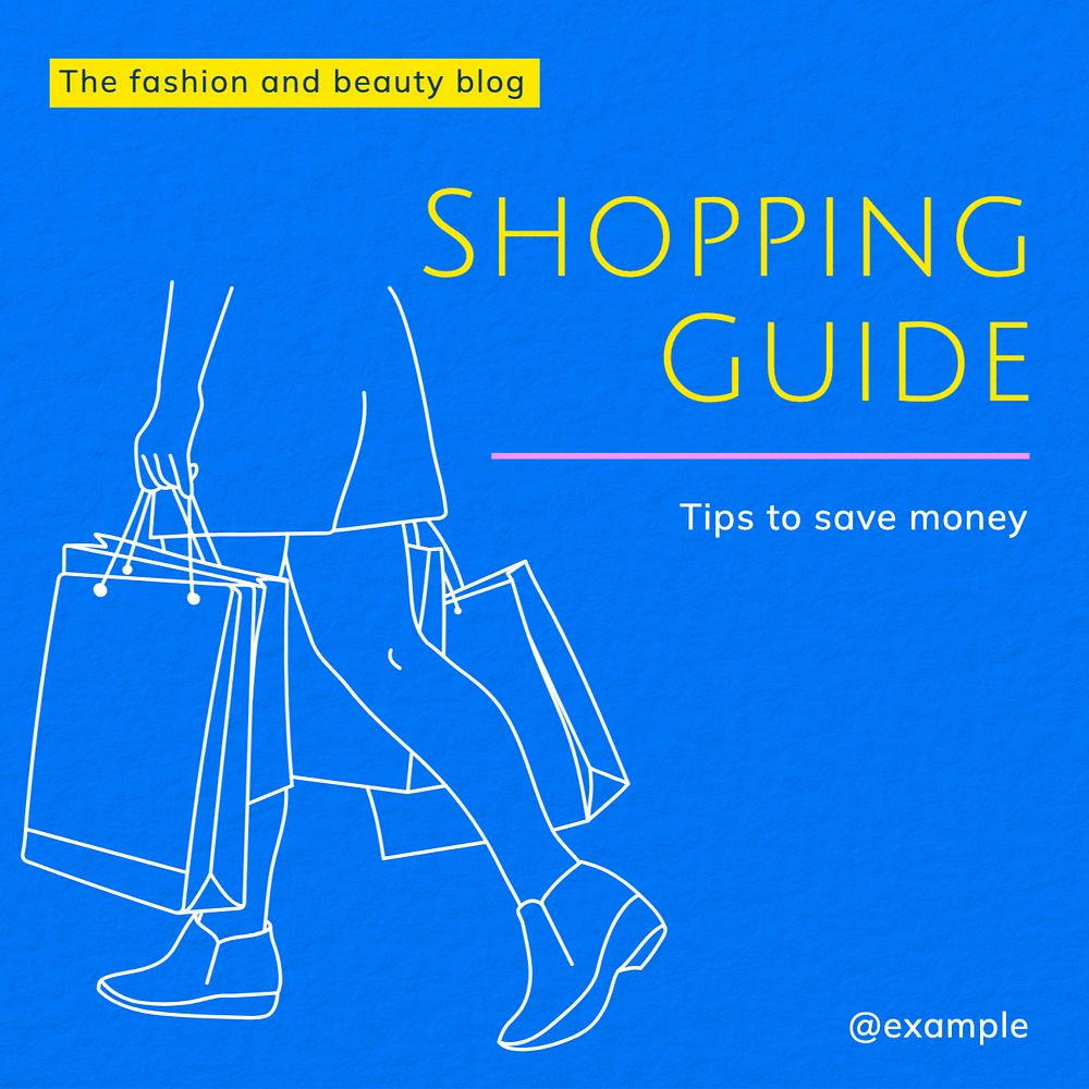 Shopping guide Instagram post template, editable text