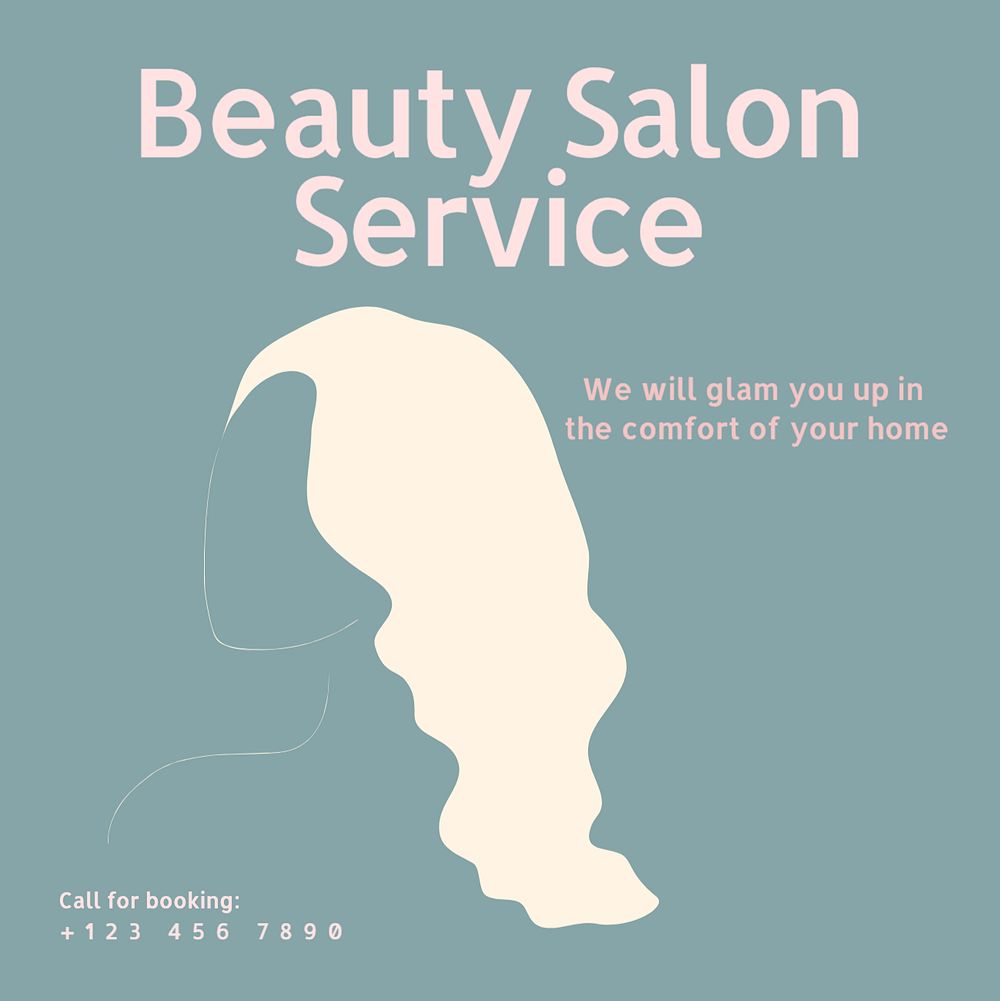 Beauty salon service Instagram post template, editable text